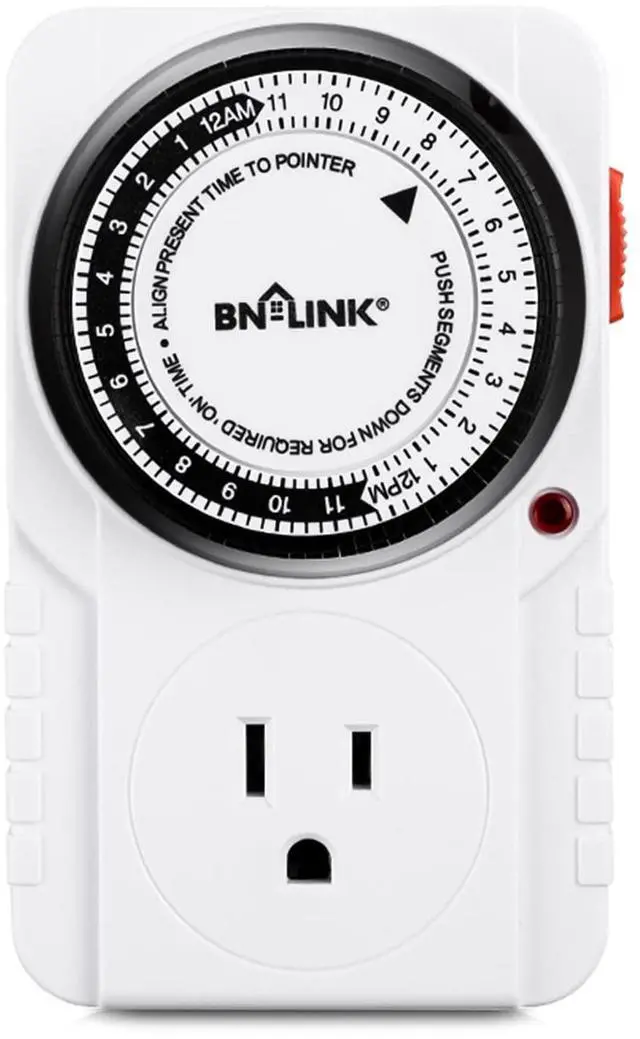 Main image of BN-LINK 24-Hour Heavy Duty Mechanical Timer Outlet, Indicator Light, 3-Prong