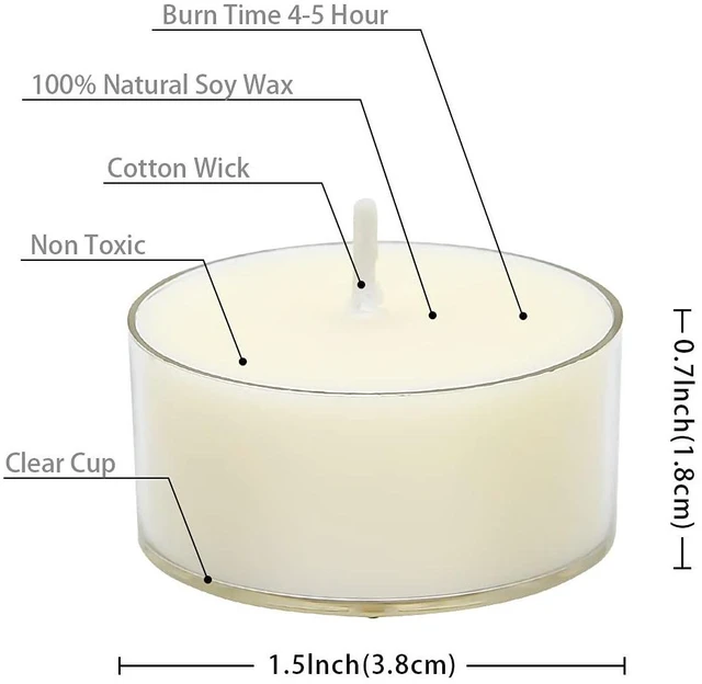 Alt view image 7 of 7 - DEYBBY Jasmine Aromatherapy Tea Candles, 12-Pack, 4-Hour Burn