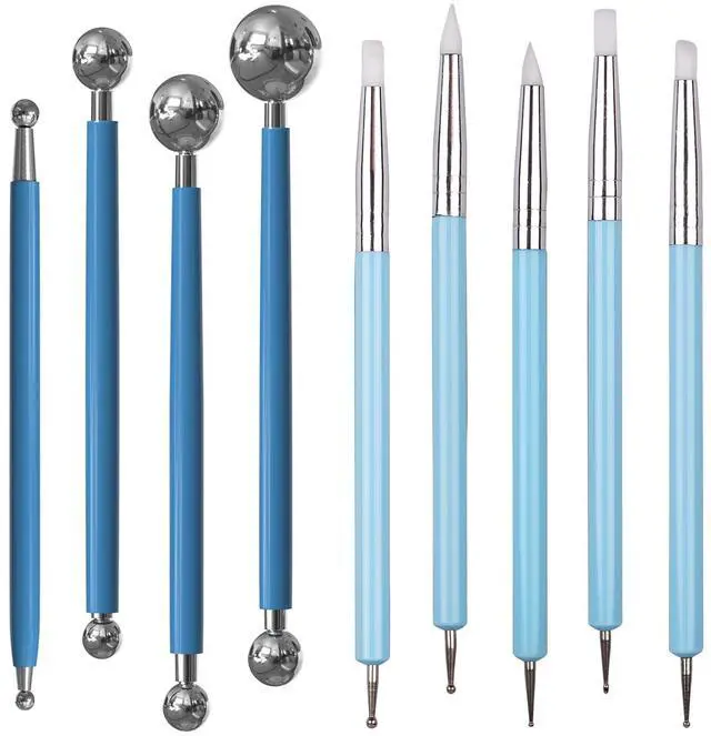 Main image of Silicone Clay Sculpting Tool, Ceramic Clay Ball Stylus Dot Painting Tools, Pottery Embossing Tool for Rock, Nail, Blending, Drawing, Modeling