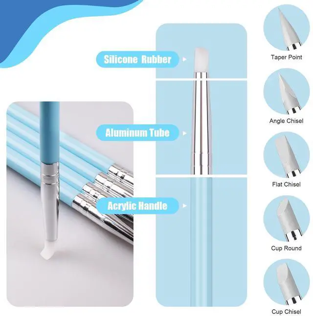 Alt view image 6 of 7 - Silicone Clay Sculpting Tool, Ceramic Clay Ball Stylus Dot Painting Tools, Pottery Embossing Tool for Rock, Nail, Blending, Drawing, Modeling