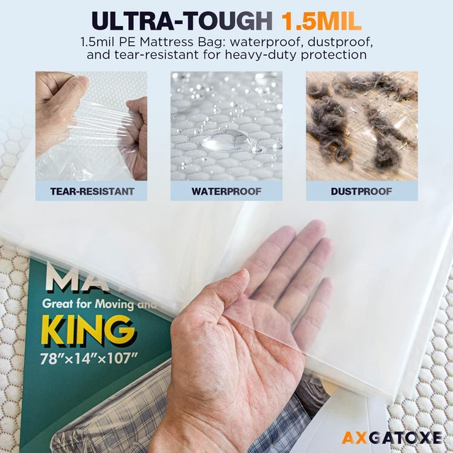 Alt view image 3 of 6 - Axgatoxe King Size Plastic Mattress Bag 1.5MIL