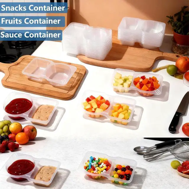 Alt view image 6 of 7 - 10-Pack 2-Compartment Meal Prep Containers with Lids