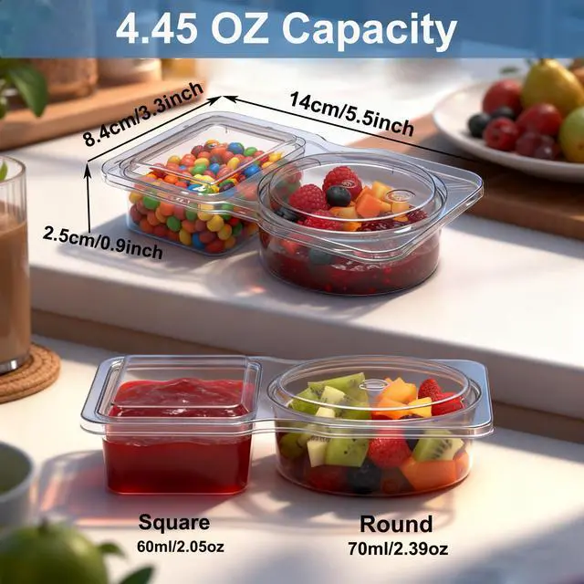 Alt view image 7 of 7 - 10-Pack 2-Compartment Meal Prep Containers with Lids