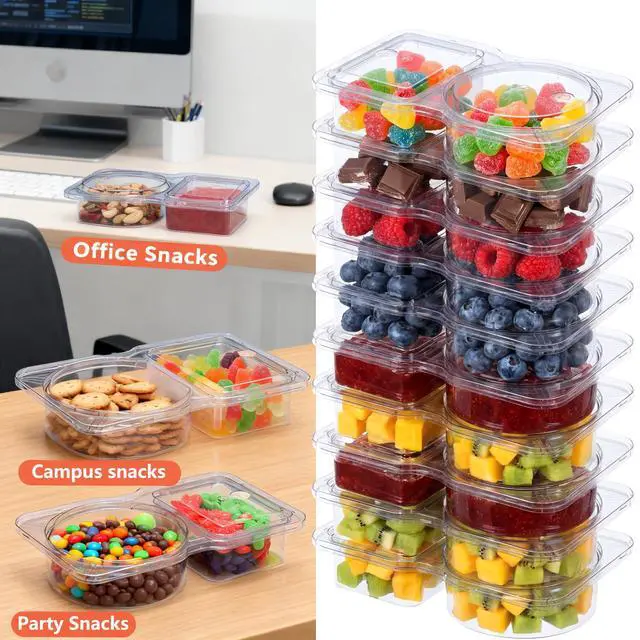 Alt view image 2 of 7 - 10-Pack 2-Compartment Meal Prep Containers with Lids