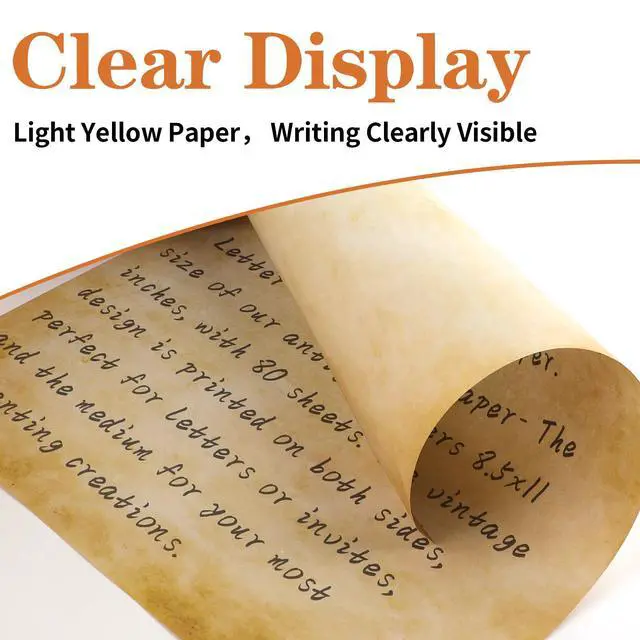 Alt view image 5 of 6 - 80 Sheets Vintage Parchment Paper, 8.5x11 Letter Size