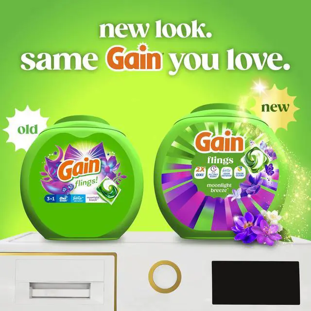 Alt view image 5 of 6 - Gain Flings 42 Count Liquid Laundry Detergent Pods, 4-in-1 Odor Defense + Color Guard, Moonlight Breeze Scent, Clean & Fresh