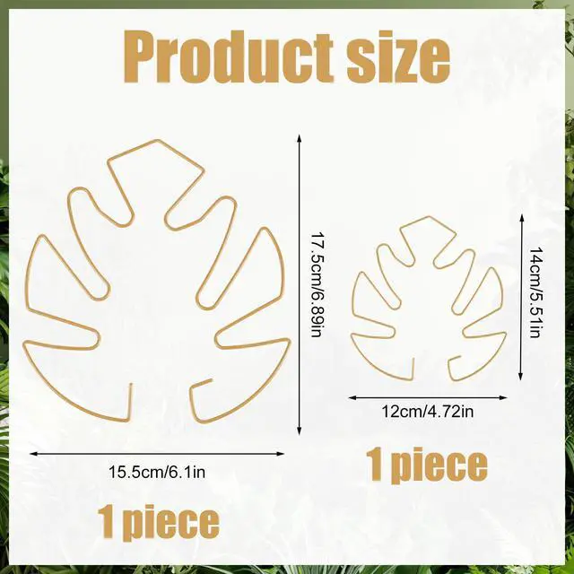 Alt view image 7 of 7 - BOXOB 2pcs Monstera Leaf Plant Support, 2 Size Climbing Stem Stand Hooks, Monstera Stakes Grapple Pole Holder Turtle Shell Clamp Set, Gold