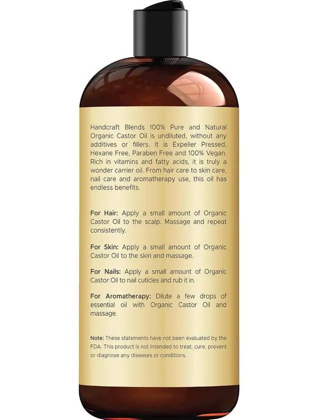Alt view image 7 of 7 - Handcraft Blends Organic Castor Oil, 16 Fl Oz