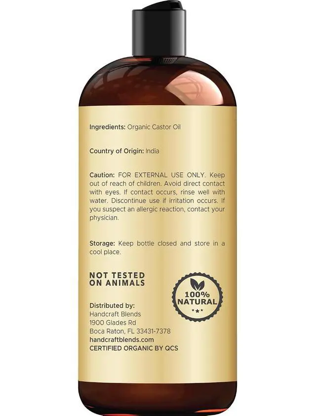 Alt view image 2 of 7 - Handcraft Blends Organic Castor Oil, 16 Fl Oz