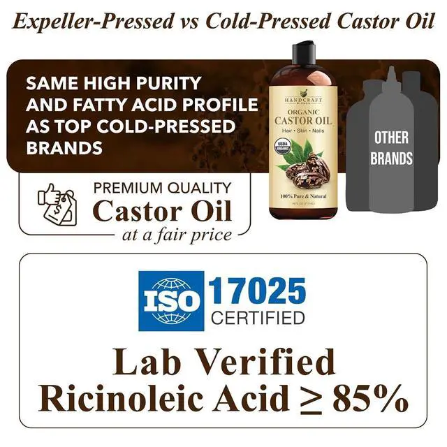 Alt view image 5 of 7 - Handcraft Blends Organic Castor Oil, 16 Fl Oz