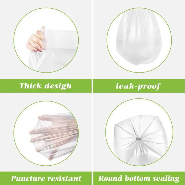 Alt view image 2 of 7 - Teivio 4 Gallon Small Clear Trash Bags, 120 Count, Bathroom Garbage Bags