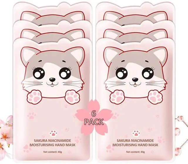 Main image of Hand Masks Moisturizing Gloves, 6 Pairs Hydrating Hand Peel Masks Gift Set for Dry Cracked Hands, Long-lasting Non-greasy for Women