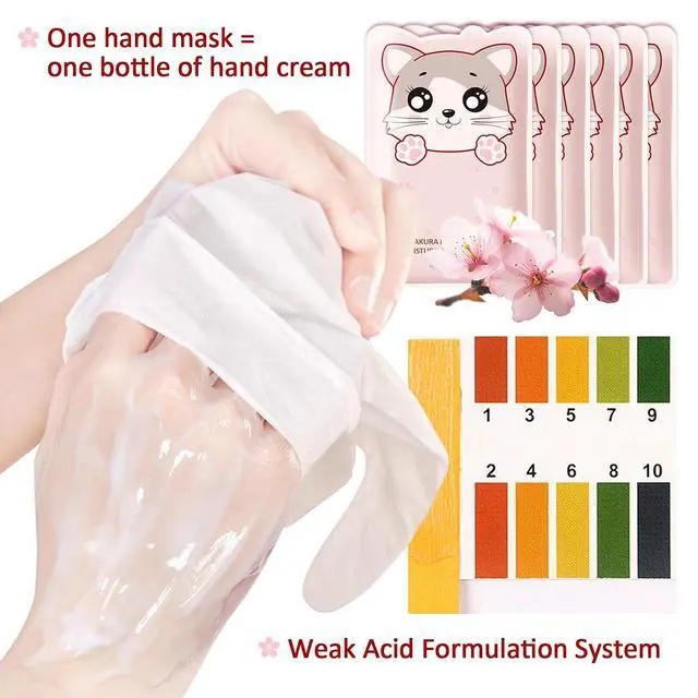 Alt view image 2 of 7 - Hand Masks Moisturizing Gloves, 6 Pairs Hydrating Hand Peel Masks Gift Set for Dry Cracked Hands, Long-lasting Non-greasy for Women