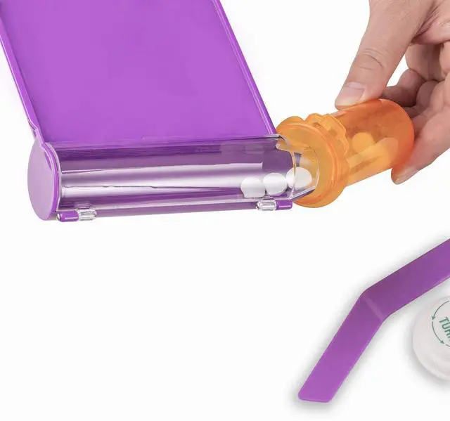 Alt view image 3 of 6 - Medarchitect Pill Counting Tray with Spatula, Right Hand, Purple