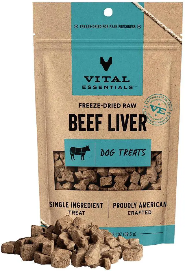 Main image of Vital Essentials Freeze Dried Dog Treats Beef Liver 2.1oz Bag