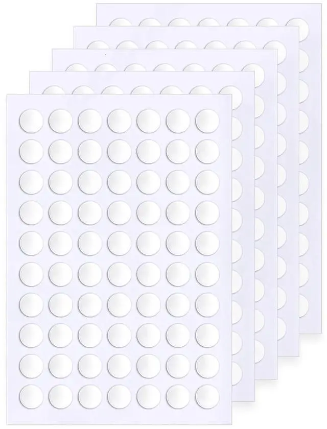 Main image of JUNEBRUSHS 350 Pieces Double Sided Sticky Dots, 6 mm Clear Removable Sticky Tack for Wall Hanging Poster Putty, Balloon Craft DIY Art Office Supplies