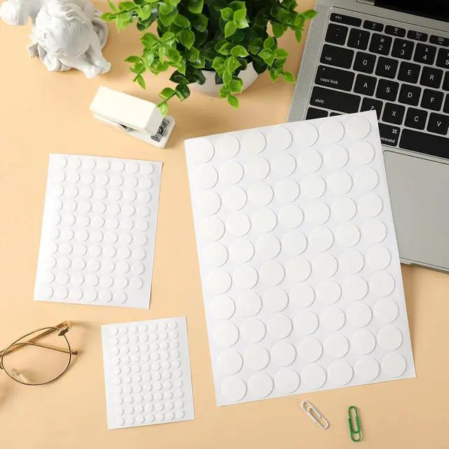 Alt view image 3 of 7 - JUNEBRUSHS 350 Pieces Double Sided Sticky Dots, 6 mm Clear Removable Sticky Tack for Wall Hanging Poster Putty, Balloon Craft DIY Art Office Supplies