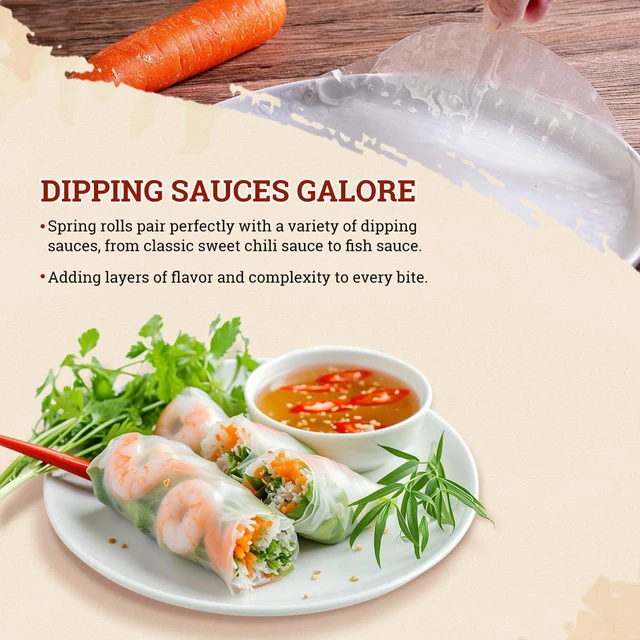 Alt view image 4 of 6 - 52USA Rice Paper Wrappers, 1 Pack, 34 Sheets, for Spring Roll & Dumplings