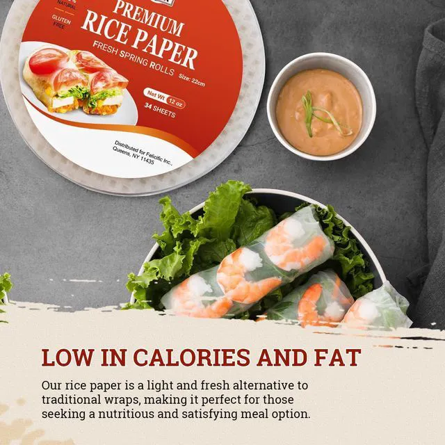 Alt view image 3 of 6 - 52USA Rice Paper Wrappers, 1 Pack, 34 Sheets, for Spring Roll & Dumplings
