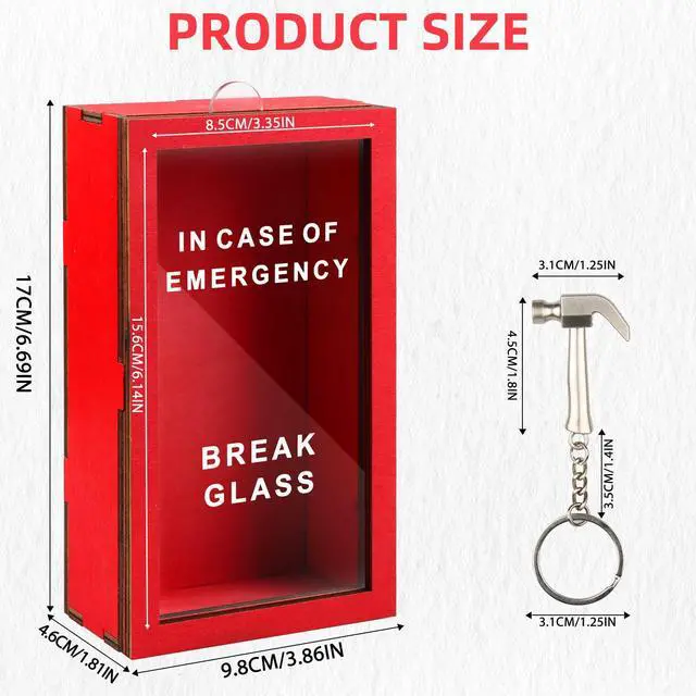 Alt view image 3 of 7 - WenmthG Emergency Box, Self-Defined Idea Jar with Hammer, Break in Case of Emergency, Desk Decor, Personalized Gag Gift for Friends and Coworkers