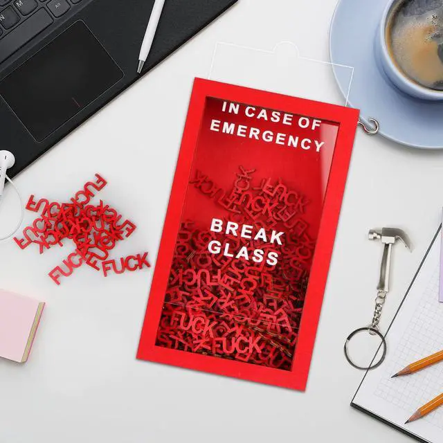 Alt view image 6 of 7 - WenmthG Emergency Box, Self-Defined Idea Jar with Hammer, Break in Case of Emergency, Desk Decor, Personalized Gag Gift for Friends and Coworkers