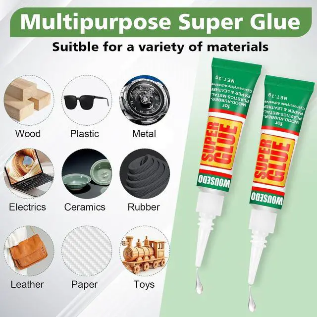 Alt view image 2 of 6 - WOUSEDO 12 x 3g Super Glue Clear, Fast Drying Cyanoacrylate (CA)