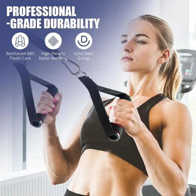 Alt view image 2 of 7 - 2 Pack Upgraded Exercise Handles for Cable Machine Attachments, Strength Training, Pilates, Home Gym, Resistance Bands, Heavy Duty Accessories