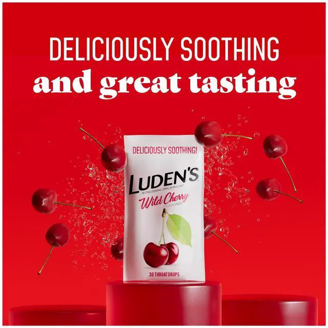 Alt view image 3 of 6 - Ludens Sore Throat Drops Wild Cherry 30 Count