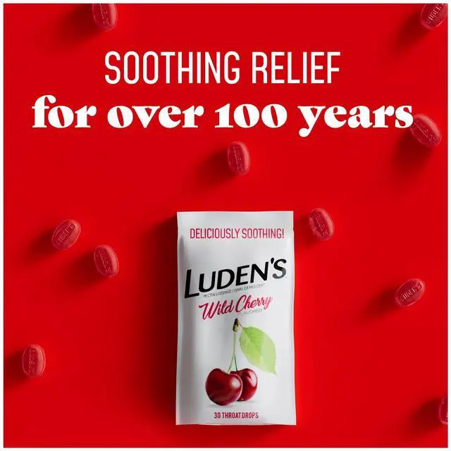 Alt view image 5 of 6 - Ludens Sore Throat Drops Wild Cherry 30 Count
