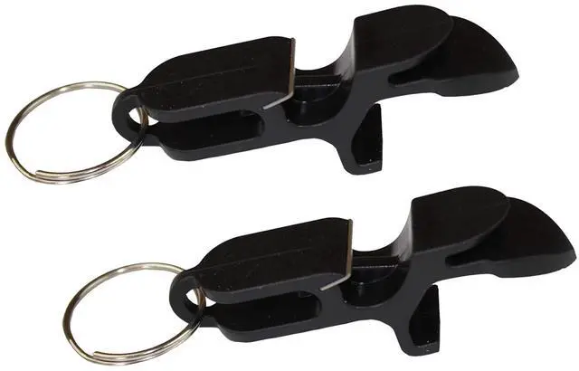 Main image of Beer Shotgun Tool Bottle Opener Keychain, 2 Pack, Black