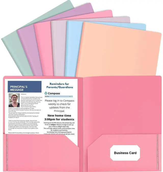 Main image of 6-Pack Pastel Colored File Folders with Pockets, Plastic