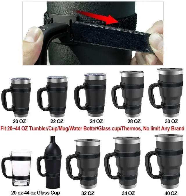 Alt view image 2 of 7 - New Upgrade Anti-Slip Adjustable Tumbler Handle Fits 20-40Oz Tumbler Cup of YETI, RTIC, Ozark Trail, Tervis, Corkcicle, Slm, Reduce Cold, Artic, Atlin, Bubba and SIC