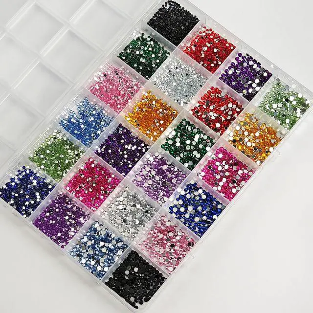 Alt view image 4 of 7 - 6000Pcs Resin Jelly Rhinestones 2mm 3mm Mixed-Color Flatback Gems with 2 Pcs B7000 Fabric Glue for DIY Crafts Clothing Tumblers Decor Nail Art Makeup