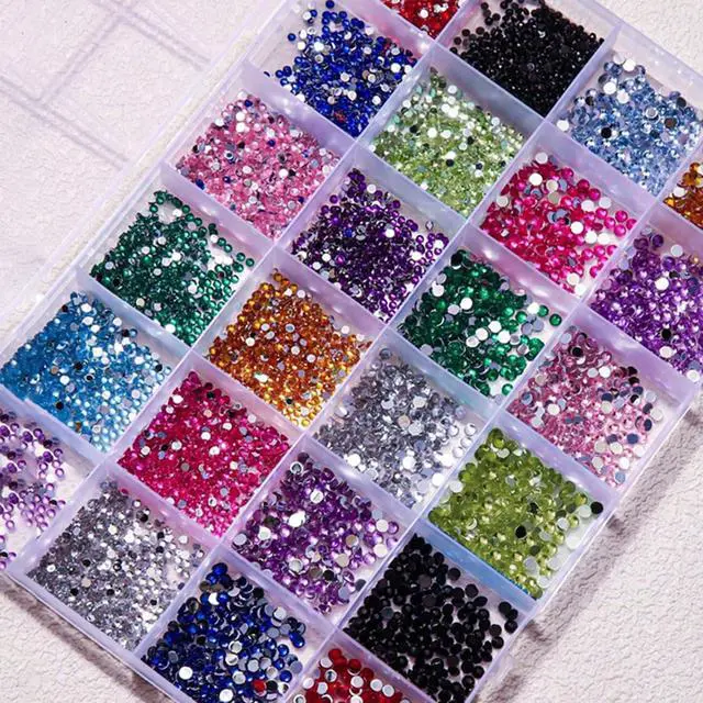 Alt view image 7 of 7 - 6000Pcs Resin Jelly Rhinestones 2mm 3mm Mixed-Color Flatback Gems with 2 Pcs B7000 Fabric Glue for DIY Crafts Clothing Tumblers Decor Nail Art Makeup