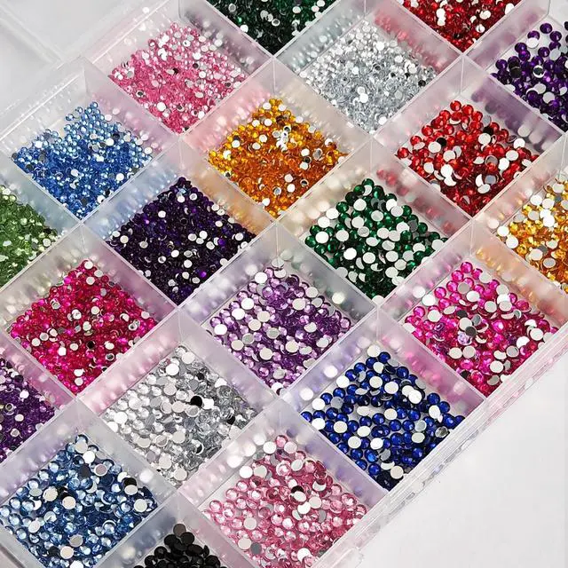 Alt view image 5 of 7 - 6000Pcs Resin Jelly Rhinestones 2mm 3mm Mixed-Color Flatback Gems with 2 Pcs B7000 Fabric Glue for DIY Crafts Clothing Tumblers Decor Nail Art Makeup
