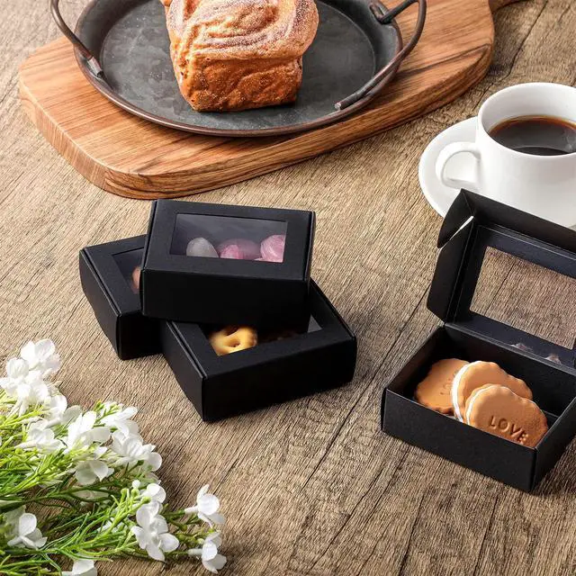 Alt view image 5 of 6 - Zonon 30 Pcs Mini Kraft Soap Boxes with Window, Black