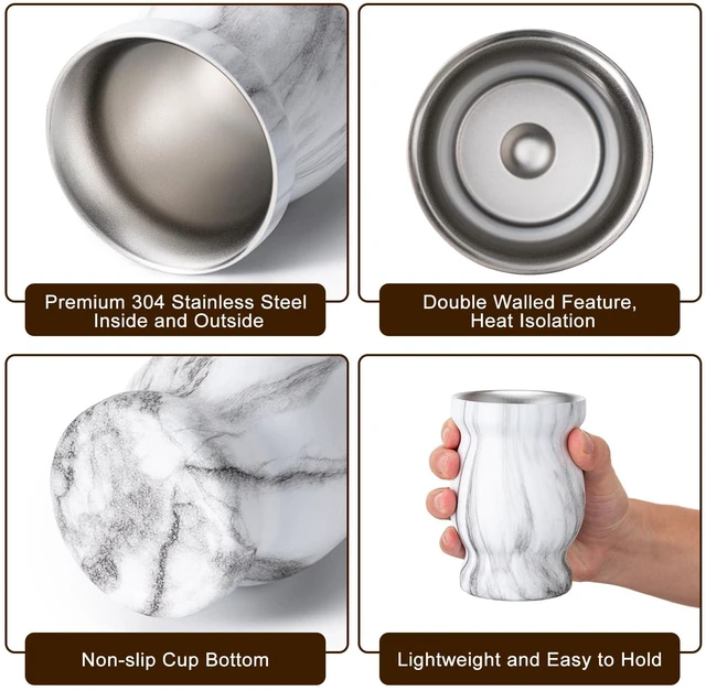 Alt view image 3 of 6 - Husfunov 8oz Yerba Mate Cup, 304 Stainless Steel Double-Wall