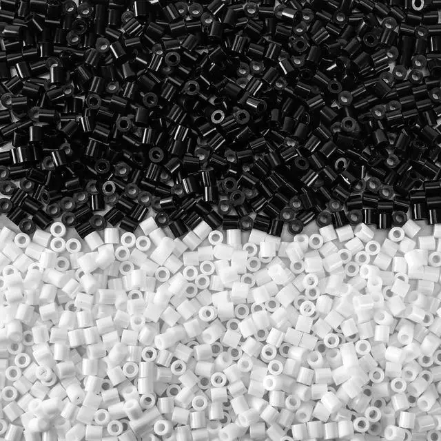 Main image of AUGSUN 1500Pcs Black White 5mm Fuse Beads