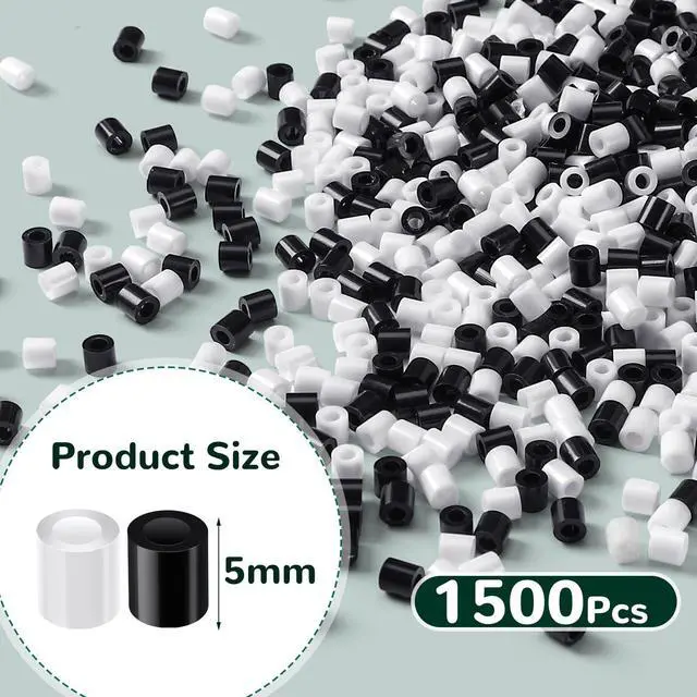 Alt view image 3 of 7 - AUGSUN 1500Pcs Black White 5mm Fuse Beads
