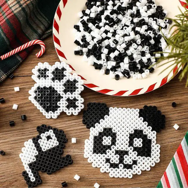 Alt view image 2 of 7 - AUGSUN 1500Pcs Black White 5mm Fuse Beads