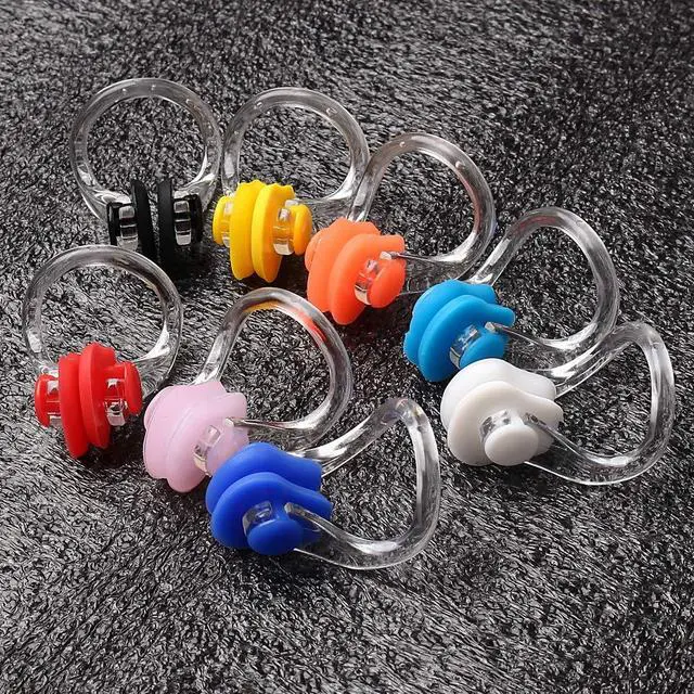 Alt view image 3 of 5 - 8 Pieces Silicone Swimming Nose Clip, Waterproof Nose Plug Protector for Kids and Adults, 8 Colors