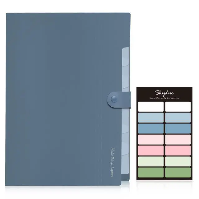 Alt view image 3 of 6 - SKYDUE Expanding File Organizer with 8 Pockets, Accordion File Folder with Labels, Letter Size, Blue