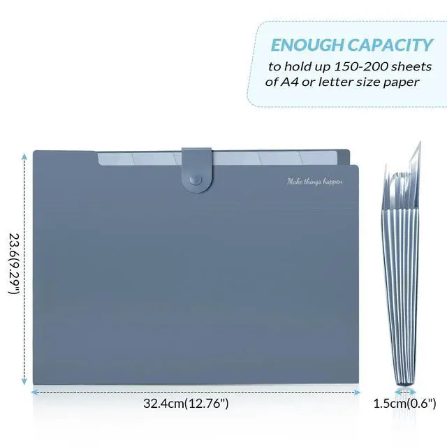 Alt view image 6 of 6 - SKYDUE Expanding File Organizer with 8 Pockets, Accordion File Folder with Labels, Letter Size, Blue