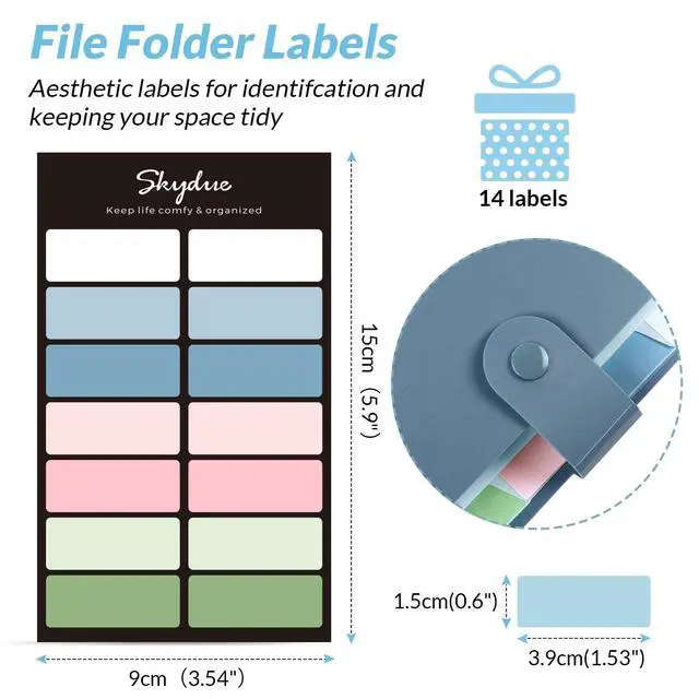 Alt view image 5 of 6 - SKYDUE Expanding File Organizer with 8 Pockets, Accordion File Folder with Labels, Letter Size, Blue