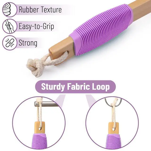 Alt view image 4 of 6 - Slick Lotion Applicator 17 Inch Purple Back Applicator Certified Organic Easy Reach Washable Self Tanner for All Skin Tone