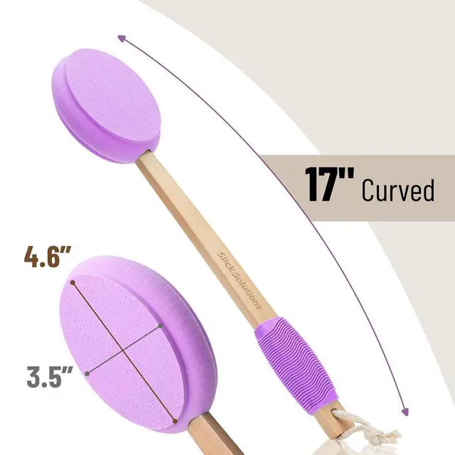 Alt view image 5 of 6 - Slick Lotion Applicator 17 Inch Purple Back Applicator Certified Organic Easy Reach Washable Self Tanner for All Skin Tone