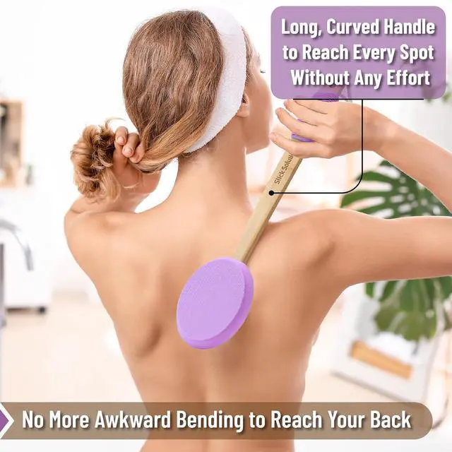 Alt view image 3 of 6 - Slick Lotion Applicator 17 Inch Purple Back Applicator Certified Organic Easy Reach Washable Self Tanner for All Skin Tone