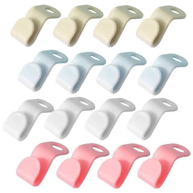 Main image of 100Pcs 4-Color Hanger Hooks Stackable Space-Saving Closet Organizer
