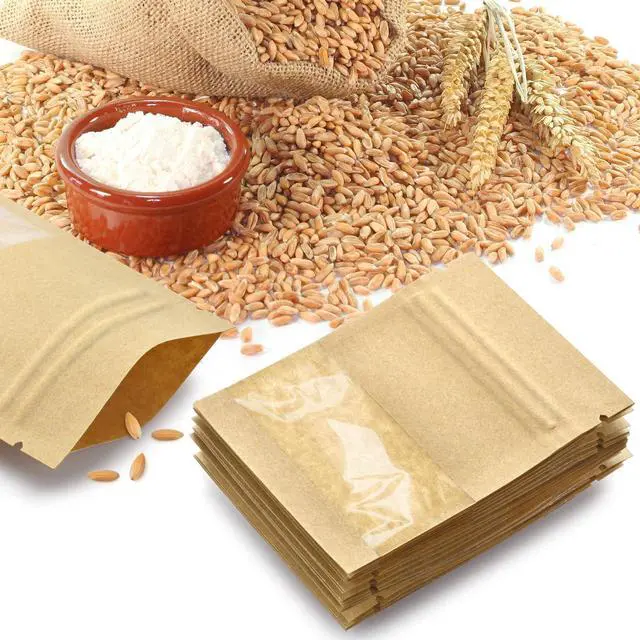 Alt view image 5 of 7 - 100 Pcs Small Resealable Kraft Seed Envelopes with Window, 2.7"x3.5" Empty Packets, Coffee Sample Bags, Food Spice Storage Bag