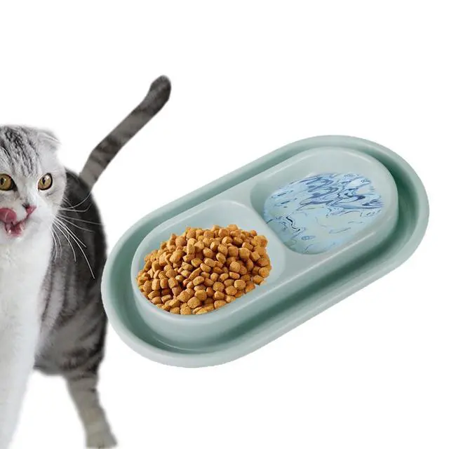 Alt view image 6 of 7 - Baoblaze Cat and Dog Food and Water Bowl Set, Double Pet Bowls for Small and Medium Size Dogs and Cats, Small Gray